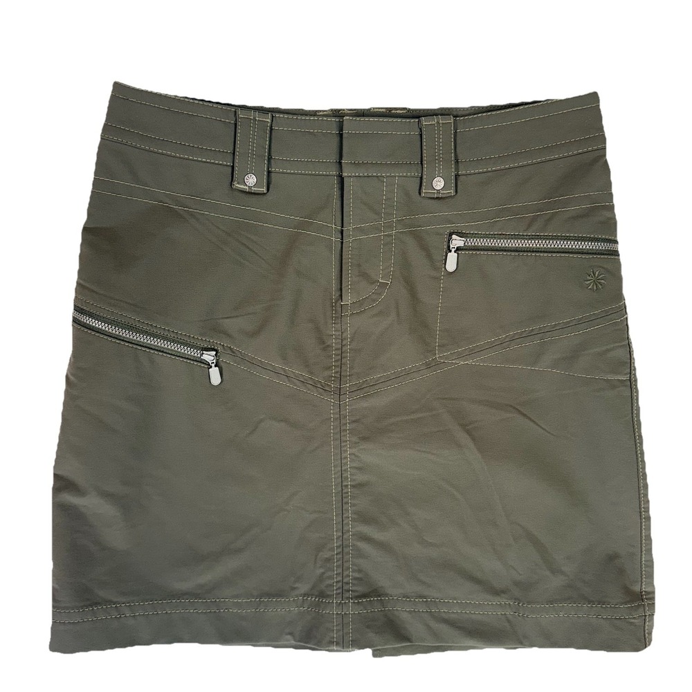 Athleta Olive Green Athletic Skort with Zip Pockets
